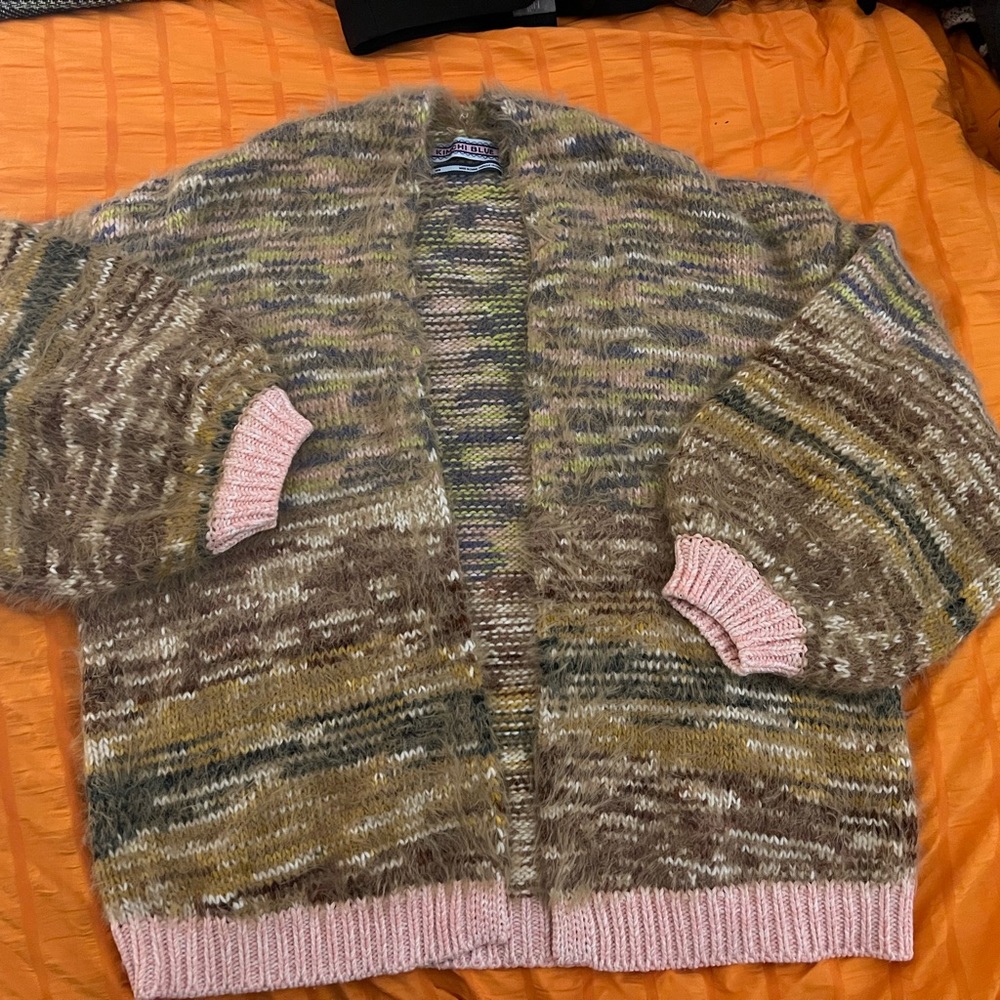 Urban Outfitter Kimchi Blue Hygge Fuzzy Space-Dye Cardigan Size M NWOT